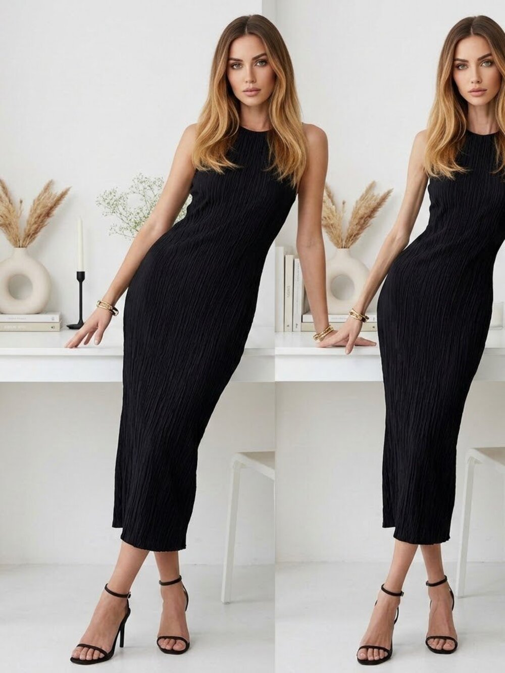 THE RUCHED SPLIT MAXI DRESS BY CALIFORNIA DAMES, A MONIKA'S ONLINE CO. - Picture 2 of 4